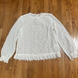 NWOT H&M White Lace Long Sleeve Blouse Top
